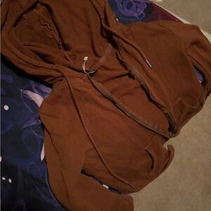 Brown Hooded Zip-Up Jacket